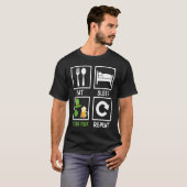Eat Sleep Irish Folk Repeat St  Patrick's Day     T-shirt (Voorkant volledig)