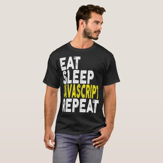 Eat Sleep Javascript    RepeatCoder Programmer T-s T-shirt (Voorkant volledig)