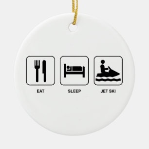 Eat Sleep Jet Ski Keramisch Ornament
