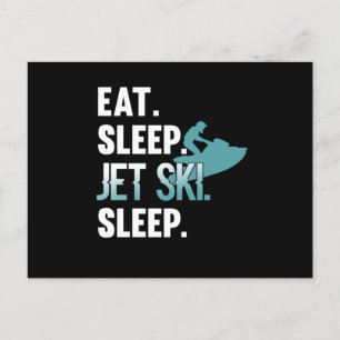 Eat Sleep Jet Ski Skiing Skier Water Sports Uitnodiging Briefkaart