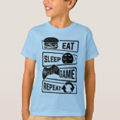 Eat Sleep Jeu Répéter T-Shirt (Devant)