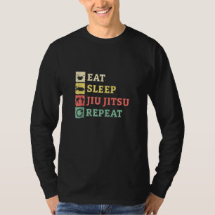 Eat Sleep Jiu Jitsu Herhaalt Braziliaanse Jiu Jits T-shirt