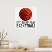 Eat Sleep Jouer au basket-ball Unique Poster (Cuisine)
