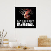 Eat Sleep Jouer Basketball Poster (Cuisine)
