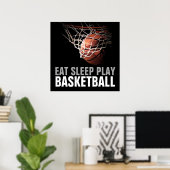 Eat Sleep Jouer Basketball Poster (Bureau à domicile)