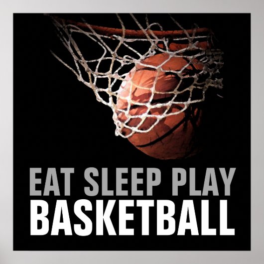 Eat Sleep Jouer Basketball Poster (Devant)