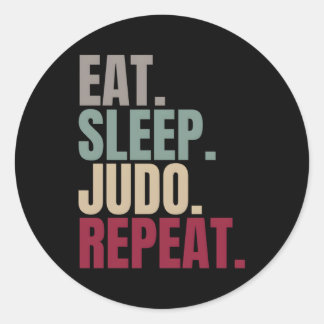 Eat Sleep Judo Herhalen Ronde Sticker
