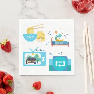 Eat Sleep K-Drama en herhaal Servet