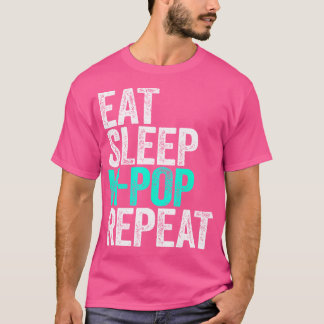 Eat Sleep K-Pop Herhaal Koreaans Drama Fan T-shirt