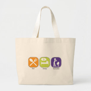 Eat Sleep Karaoke Grote Tote Bag