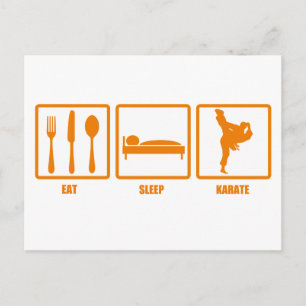 Eat Sleep Karate Briefkaart