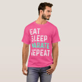 Eat Sleep Karate Herhalen T-shirt (Voorkant volledig)