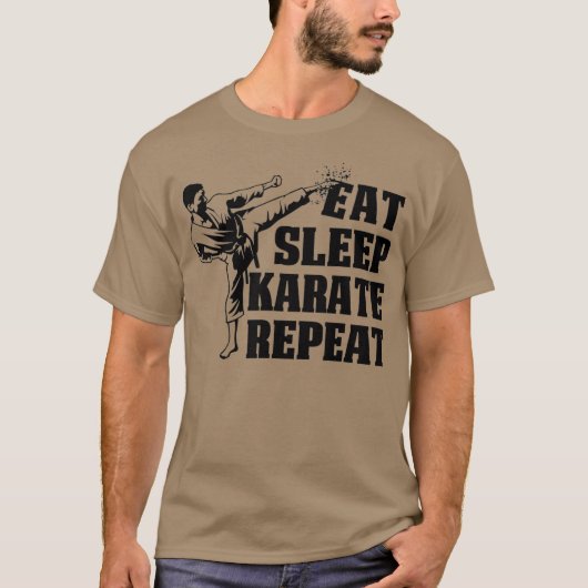 Eat Sleep Karate Repeat Gift for Art Martials T-shirt (Voorkant)