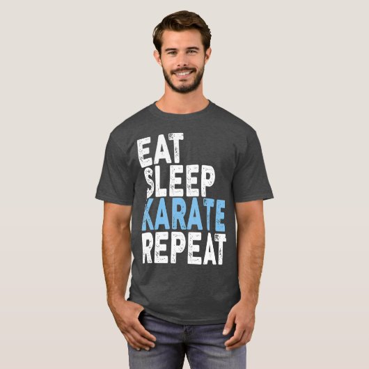 Eat Sleep Karate Repeat Karate T-shirt (Voorkant volledig)