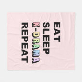 Eat Sleep Kdrama Herhalen Fleece Deken (Voorkant (Horizontaal))