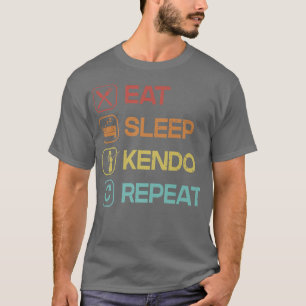 Eat Sleep Kendo Repeat Kenjusu Kata Shinai Samurai T-shirt