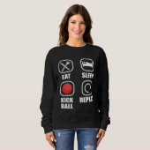 Eat Sleep Kickball Repeat Kick Ball Player Trui (Voorkant volledig)