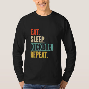 Eat Sleep Kickbox Herhaal Retro  Kickboxing T-shirt