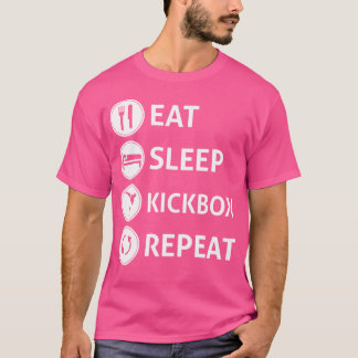 Eat Sleep Kickbox Herhaal voor Kickboksen T-shirt