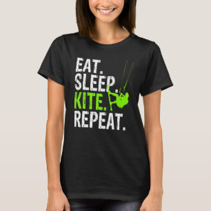 Eat Sleep Kite Herhalen - Kitesurf T-shirt