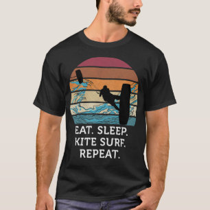 Eat Sleep Kitesurf Herhaal de  zonnebrand T-shirt