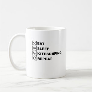 EAT SLEEP KITESURF HERHAALD KOFFIEMOK