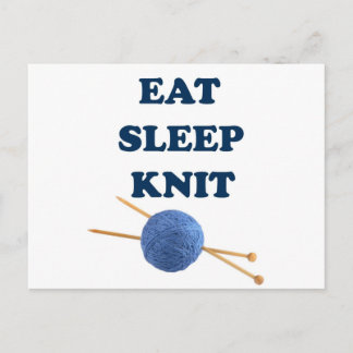 Eat Sleep Knit Briefkaart