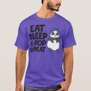 Eat Sleep KPop Herhaal Funny Panda K Pop Music T-shirt
