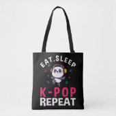 Eat Sleep KPop Herhaal Kawaii Panda Draagtas (Voorkant)
