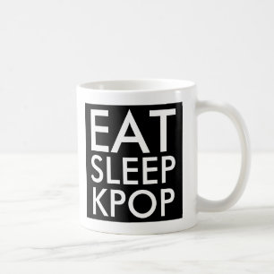 Eat Sleep Kpop Muziek voor zwart-wit Gift Koffiemok