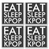 Eat Sleep Kpop set van 4 Die Cut Sticker (Voorkant)