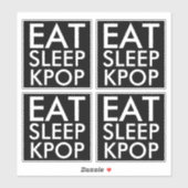 Eat Sleep Kpop set van 4 Die Cut Sticker (Vel)