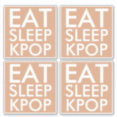 Eat Sleep Kpop set van 4 Die Cut Sticker (Voorkant)