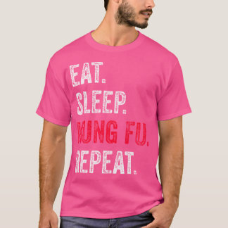 Eat Sleep Kung Fu Herhaal Grappige Vechtsporten T-shirt
