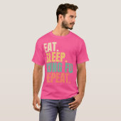 Eat Sleep Kung Fu Herhalen T-shirt (Voorkant volledig)