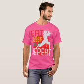 Eat Sleep Kung Fu Herhalen T-shirt (Voorkant volledig)