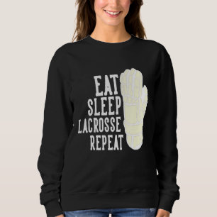 Eat Sleep Lacrosse Herhaal jongens Lax Sportteam G Trui