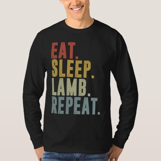 Eat Sleep Lamb Repeat Lambing T-shirt (Voorkant)