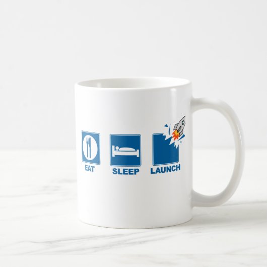 Eat Sleep Launch Koffiemok (Rechts)
