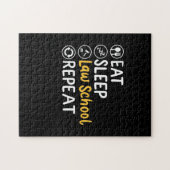 Eat Sleep Law School Herhalen Legpuzzel (Horizontaal)