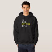 Eat Sleep Left Wing Repeat  Rugby Winger Hoodie (Voorkant volledig)