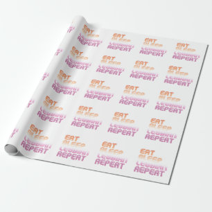 Eat Sleep Lesbian Repat Cadeaupapier