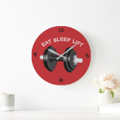 Eat Sleep Lift Barbell Workout Grote Klok (Huis)