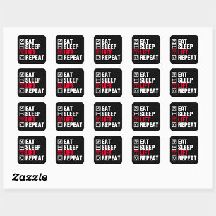Eat Sleep Lift Herhalen Vierkante Sticker