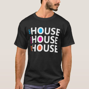 Eat Sleep Live House Music - Donker T-shirt