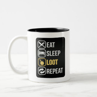 Eat Sleep Loot Herhalen Tweekleurige Koffiemok