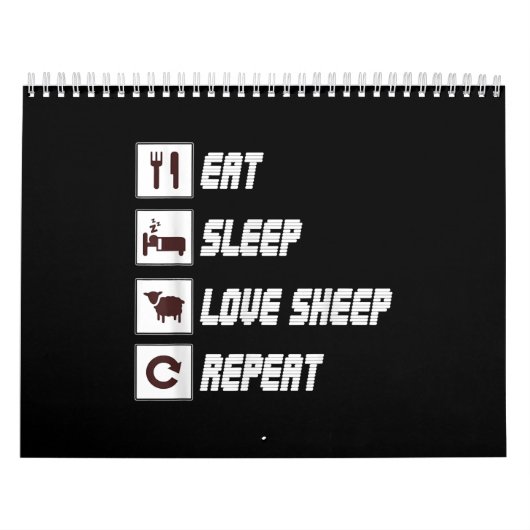Eat sleep love sheep repeat | Funny Quotes Gift Kalender (Hoes)