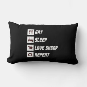 Eat sleep love sheep repeat Funny Quotes Gift Kussen