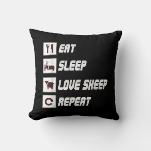 Eat sleep love sheep repeat Funny Quotes Gift Kussen