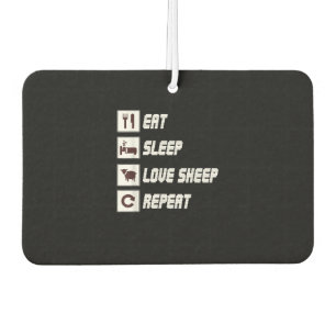 Eat sleep love sheep repeat Funny Quotes Gift Luchtverfrisser